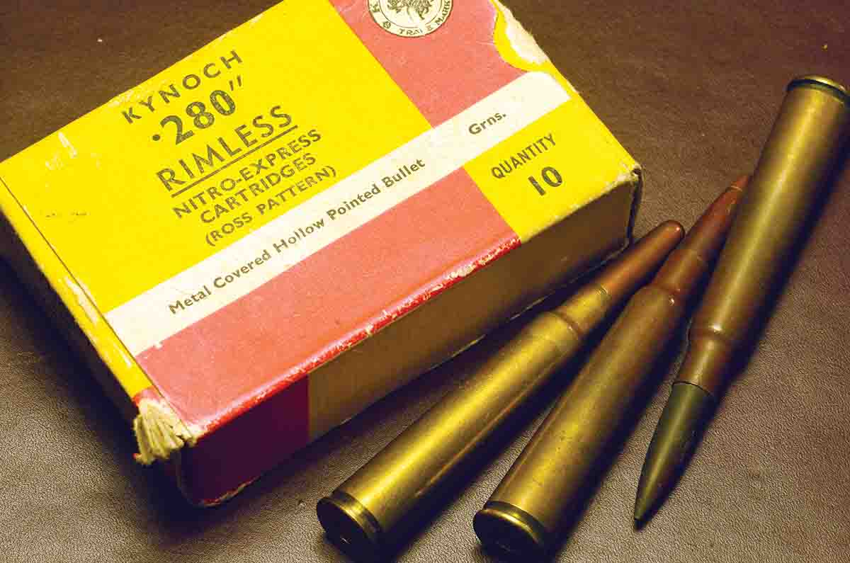 After 1912, .280 Ross ammunition was produced by many different companies. Some continued to identify it as the .280 Ross; others, such as Kynoch, simply referred to it as the .280.